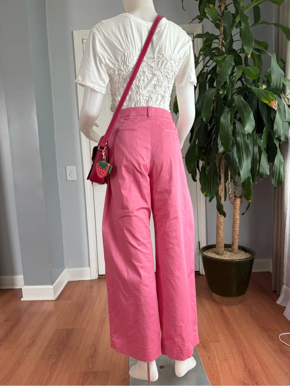 J. Crew Pink Wide-Leg Cotton Trouser Pants - Size 8